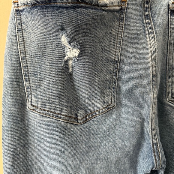 AGOLDE NICO HIGH RISE SLIM JEAN W RAW DISTRESSED HEM SIZE 27 MED BLUE WASH - Picture 5 of 15